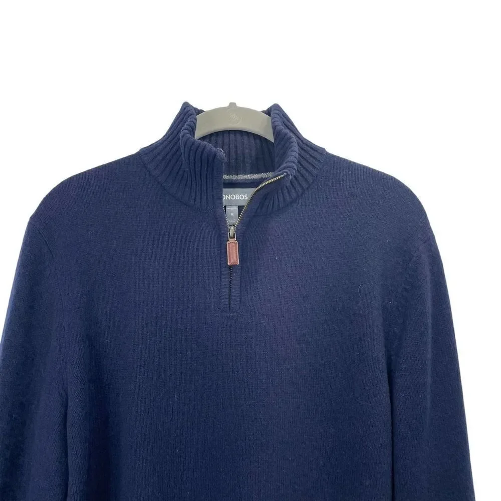 Bonobos 100% lamb‎ wool  turtleneck sweater Sz M standard fit navy blue